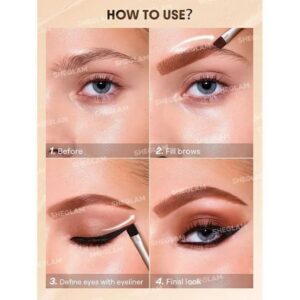خط چشم و خط ابرو ژله ای سه رنگ شیگلمSHEGLAM مدل 3تایی بهمراه براش